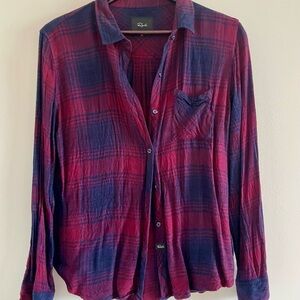 Rails Red and Blue Casual Button Down Shirt